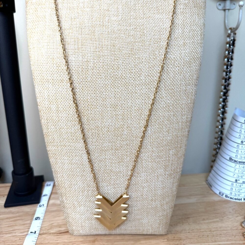 Nissa Gold-Tone Chevron Pendant Necklace - has flaw see‎ photos
